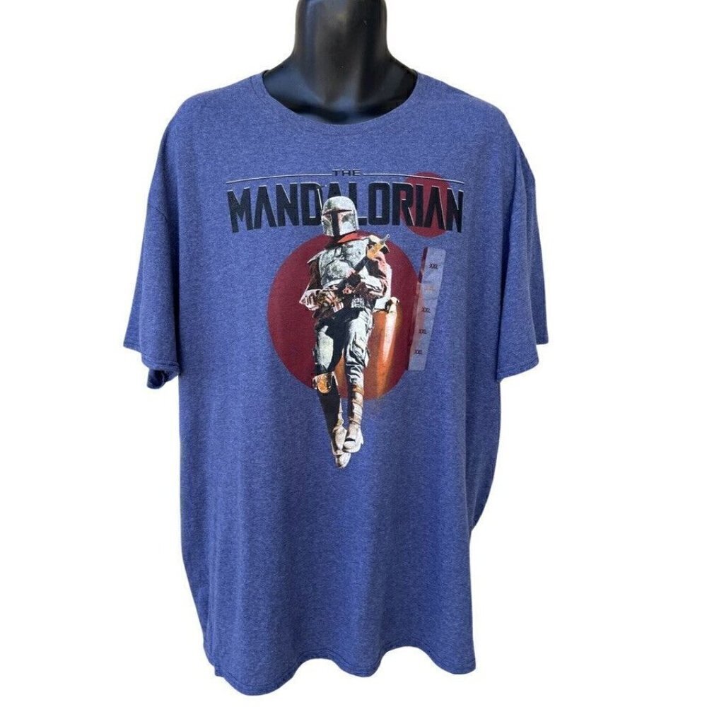 Star Wars The Mandalorian Mens T Shirt Size XL Blue Mad Engine Boba Fett - Picture 2 of 14